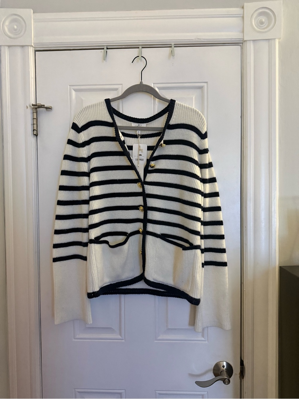 Able Anita Striped Sweater Ivory/Navy
